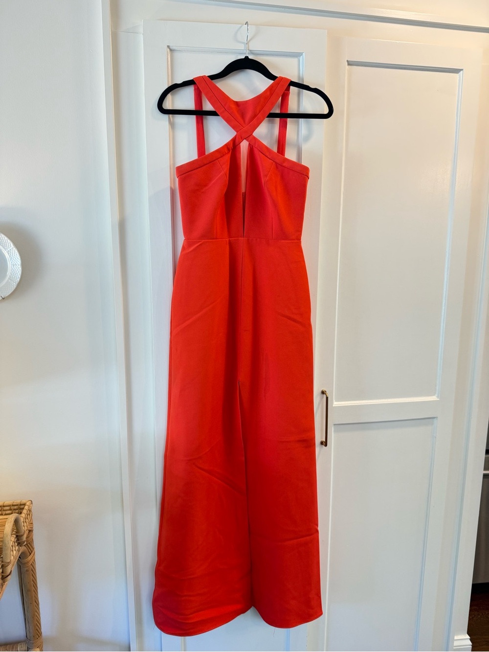 BCBGeneration Coral Red Crossback Maxi Dress